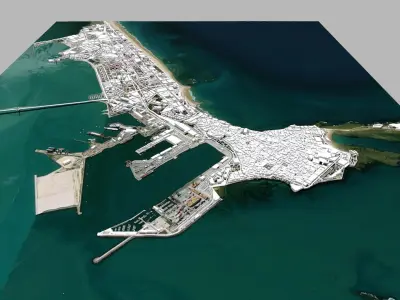 Cityscape Cadiz Spain 3D model