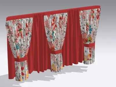 Curtain Low-poly 3D model