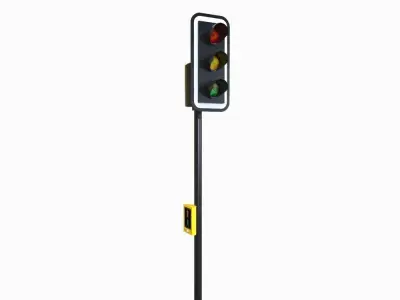 Single Traffic Light Walk Low-poly 3D model