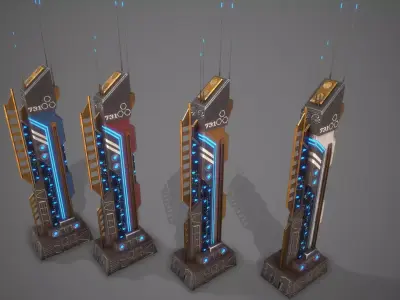 Sci-Fi Building-11 Low-poly 3D model