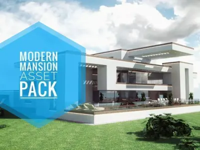 Modern Mansion Complete Modular Asset Kit Low-poly 3D model