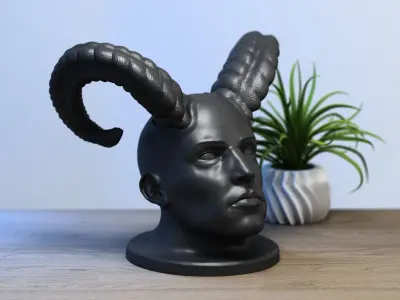 Demon human bust Cyborg demon human 3D print model