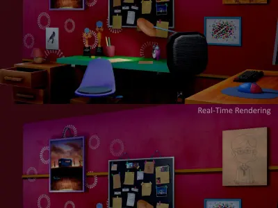 Studio Office Interior LowPoly-Pack 121-UniqueMeshes Low-poly 3D model