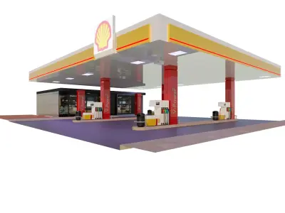 Shell Gas Station 3D model