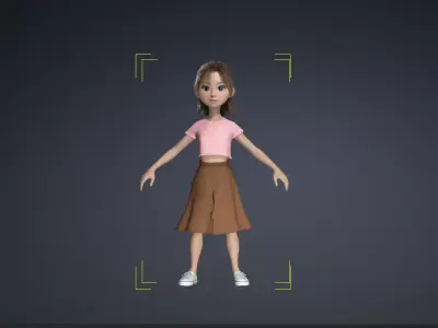 cute girl  3D model