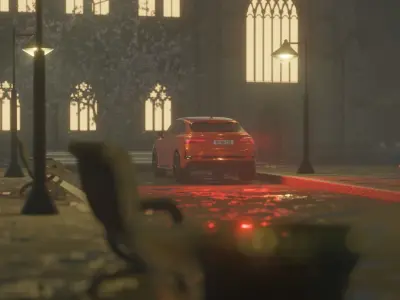 Cemetery Scene realistic - Blender 3D model