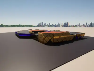 Mall Model building in middle of desert 3D model