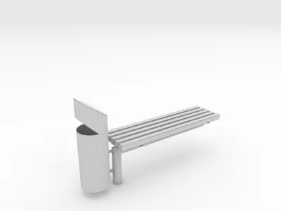 Bench Park 43 Low-poly 3D model