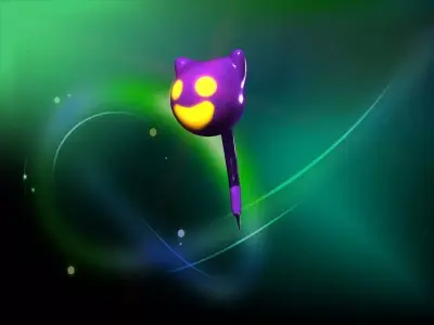 Cooty the smile cat face ghost cartoon Low-poly 3D model