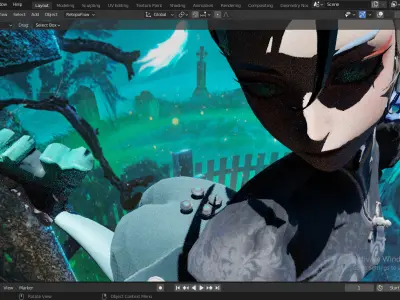 Cyberpunk Anime Character Female Warrior UvMapped  BaseAsset Hot 3D model