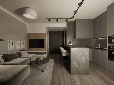 Living room Low-poly 3D model