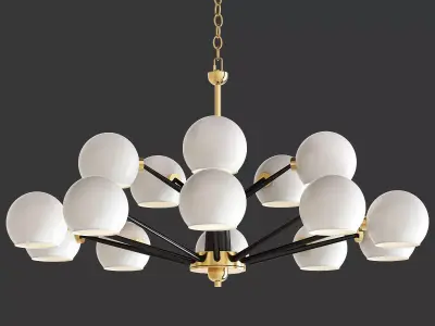 Thalia chandelier White glass 15 3D model