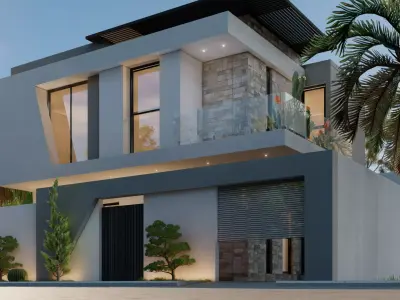 Modern Residential Villa Facade Saudi Arabia ksa 3D model