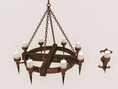 3D Contemporary Ceiling Light Low-poly 3D model