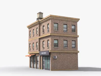 Apartment Building x1 Low-poly 3D model