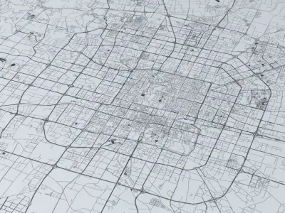 Beijing Road Network and Streets 3D model