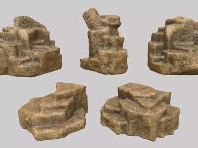 Rock Set Low-poly 3D model 32