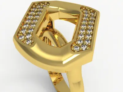 Chain Diamond Ring 3D print model