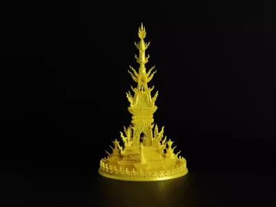 Ornate Buddhist Stupa 3D model