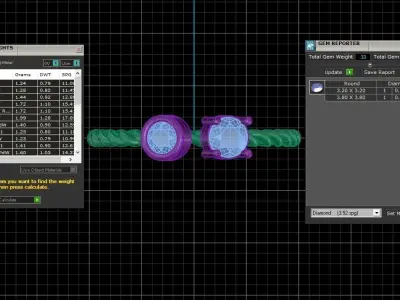 Light Weight Round Stone Twisted Band Ring 3D print model