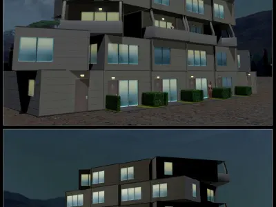 Modular House Low-poly 3D model