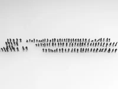 Low poly silhouette people pack - 115 pcs Low-poly 3D model