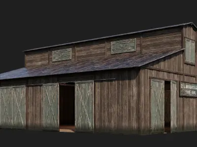 53-54-55-56 - Farm Buildings 4K PBR GameReady Low-poly 3D model