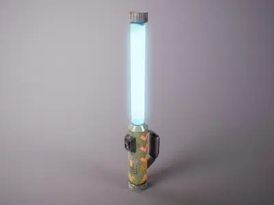 PBR Retro Sci-Fi Handlight Low-poly 3D model
