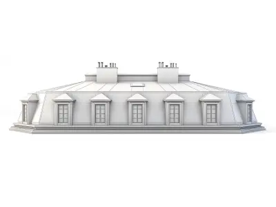 Tenement Building Roof Floor Low-poly 3D model