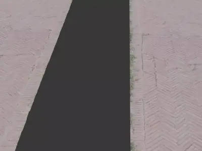 Herringbone Brick Road - 3D Scanned PBR Model Low-poly 3D model