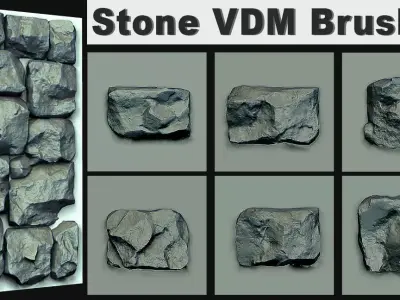 Stone VDM Brushes Vol 2 Low-poly 3D model