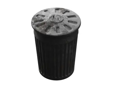 Trash Can Low-poly 3D model 24