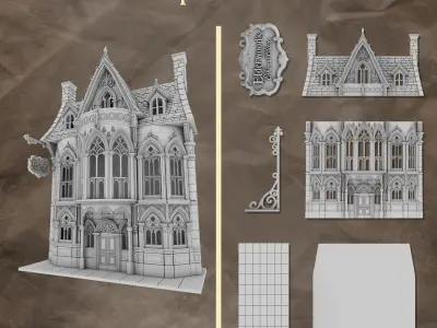 Victorian Magic Shop 3D Printable Book Nook STL File 3D print model