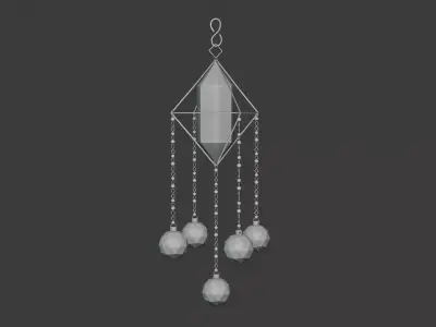 Crystal Suncatcher Wind Chime - Hanging Prism Decor 3D model