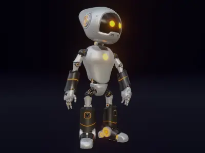 Robot Rigged Low-poly 3D model