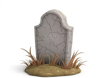  Title Cartoon Single Tombstone 3D Model Low-poly 3D model
