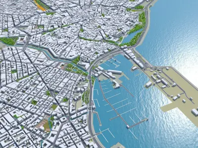 Palma Downtown Spain Low-poly 3D model