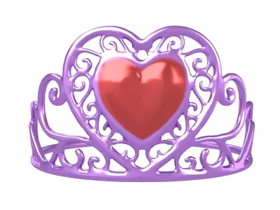 Heart Tiara v1 006 Low-poly 3D model