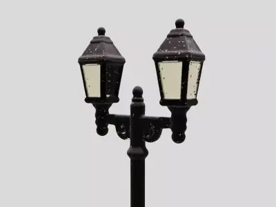 HighPolyVintageStreetLampMultiFormatArchitecturalProp3DModel 3D model