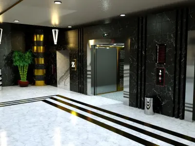 3d fantastic hotel lobi model 3D model