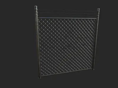 Chain Link Fence Low-poly 3D model