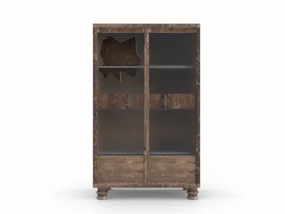 Showcase wooden cabinet with glass doors 3D model