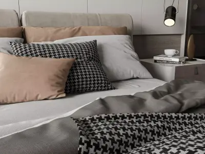 Modern Minimal Master Bedroom 3D model