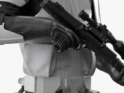  Star Wars White Trooper Loadout Standing Guard Position 