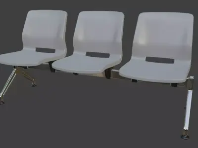 Hospital waiting bench 3D model