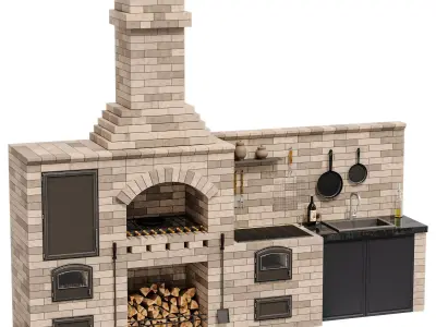 Barbecue BIG R 78 radius BBQ 3D model