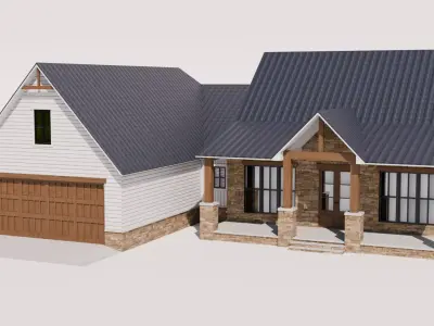 Farmhouse Style House Model 2 Low-poly 3D model
