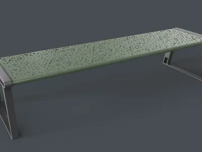 Metal Modern Bench 12 PBR Game Ready Low-poly 3D model