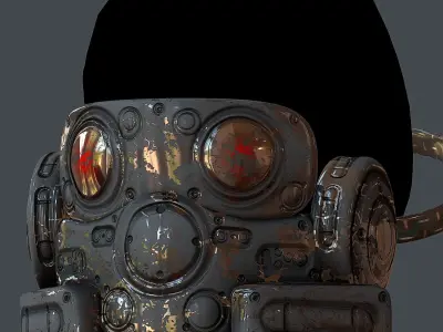 Gas mask helmet 3d model scifi Low-poly Low-poly  Low-poly 3D model order