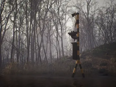 moving railroad crossing 3D model